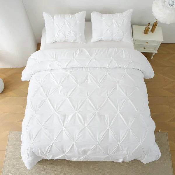 Pin-tuck Bedding Set with 1 Down Alternative Comforter and 2 Pillow Shams