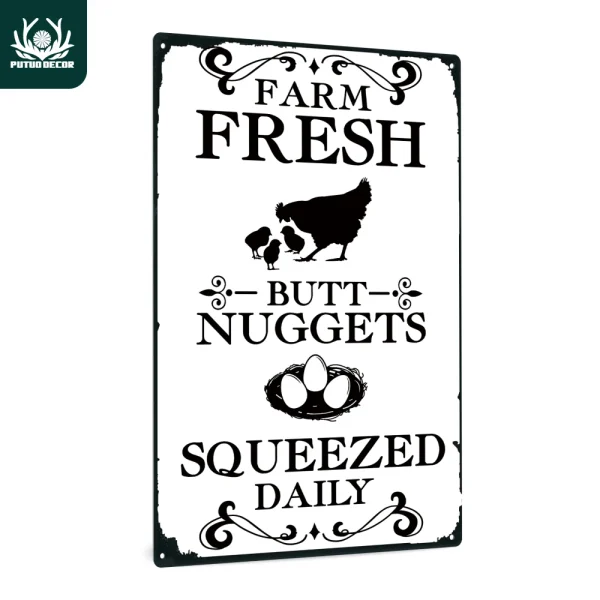 1pc Chicken Vintage Metal Tin Signs 7.8 X 11.8 Inches