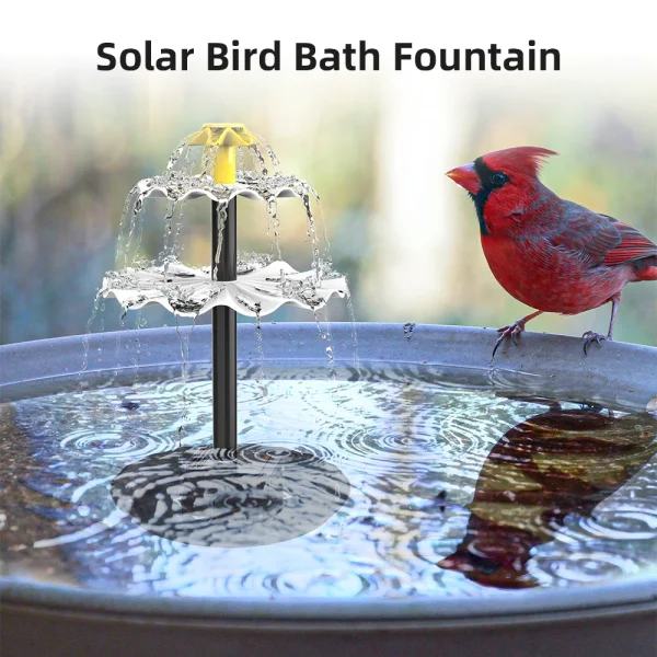 6W Solar Fountain Pump for Bird Bath with 9 Nozzles, (Pump only)