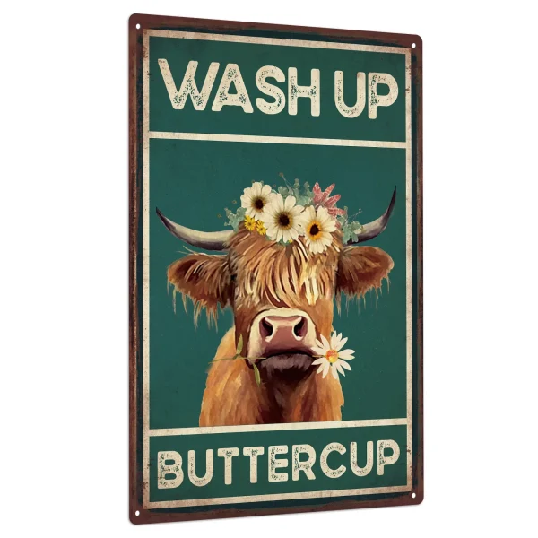 1pc Cattle Cow Tin Sign 7.8 X 11.8 Inches