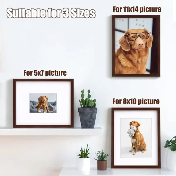 11x14 Picture Frames Made of Solid Wood with Plexiglass